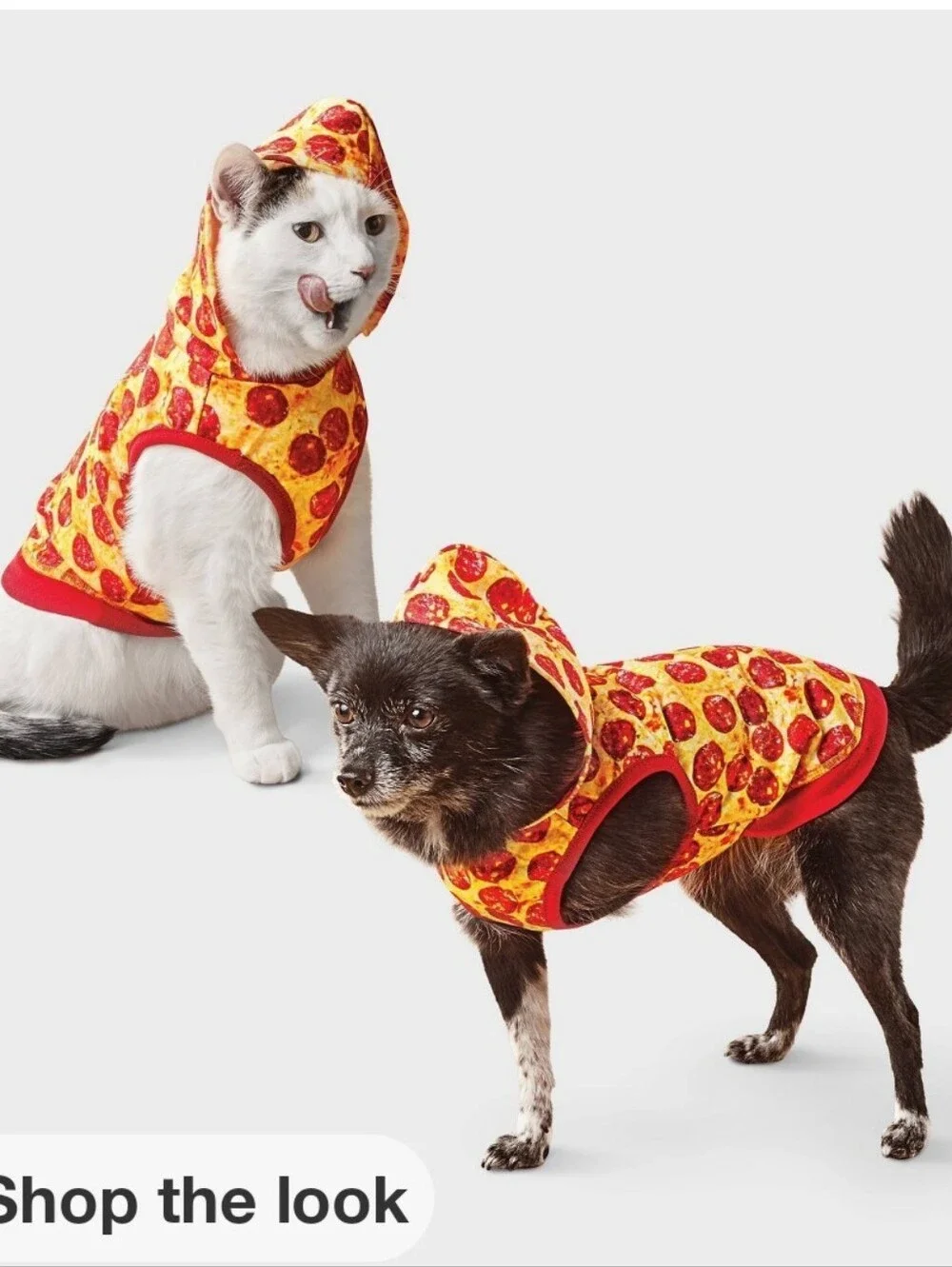 Boots & Barkley Pet Sweatshirt - Pizza Pepperoni Print (red/orange)